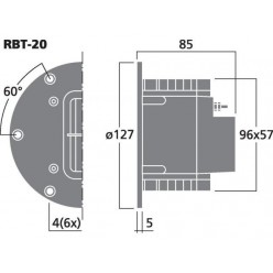 Monacor RBT-20 Para wstęgowych głośników wysokotonowych, 50W MAX/25W RMS/8Ω